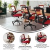 image:imageFlash Furniture Kelista MidBack Swivel Office Chair with Adjustable Seat Height Ergonomic Mesh Desk Chair with LeatherSoft Seat BlackRed Mesh