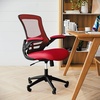 image:imageFlash Furniture Kelista MidBack Swivel Office Chair with Adjustable Seat Height Ergonomic Mesh Desk Chair with LeatherSoft Seat BlackRed Mesh