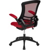image:imageFlash Furniture Kelista MidBack Swivel Office Chair with Adjustable Seat Height Ergonomic Mesh Desk Chair with LeatherSoft Seat BlackRed Mesh