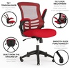 image:imageFlash Furniture Kelista MidBack Swivel Office Chair with Adjustable Seat Height Ergonomic Mesh Desk Chair with LeatherSoft Seat BlackRed Mesh
