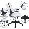 image:imageFlash Furniture Kelista MidBack Swivel Office Chair with Adjustable Seat Height Ergonomic Mesh Desk Chair with LeatherSoft Seat BlackWhite Mesh