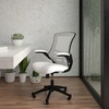 image:imageFlash Furniture Kelista MidBack Swivel Office Chair with Adjustable Seat Height Ergonomic Mesh Desk Chair with LeatherSoft Seat BlackWhite Mesh