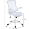 image:imageFlash Furniture Kelista MidBack Swivel Office Chair with Adjustable Seat Height Ergonomic Mesh Desk Chair with LeatherSoft Seat BlackWhite MeshWhite Frame