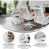 image:imageFlash Furniture Kelista MidBack Swivel Office Chair with Adjustable Seat Height Ergonomic Mesh Desk Chair with LeatherSoft Seat BlackWhite MeshWhite Frame