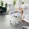 image:imageFlash Furniture Kelista MidBack Swivel Office Chair with Adjustable Seat Height Ergonomic Mesh Desk Chair with LeatherSoft Seat BlackWhite MeshWhite Frame