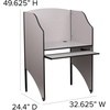 image:imageFlash Furniture Kevin Starter Student Study Carrel for Testing Centers and Classrooms Starter Study Carrel UnitPrivate Student Testing Desk GrayNebula Grey