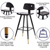 image:imageFlash Furniture Kora Commercial Grade Low Back BarstoolsBlack LeatherSoft UpholsteryBlack Iron FrameIntegrated FootrestGold Tipped LegsSet of 2Black