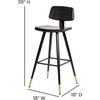 image:imageFlash Furniture Kora Commercial Grade Low Back BarstoolsBlack LeatherSoft UpholsteryBlack Iron FrameIntegrated FootrestGold Tipped LegsSet of 2Black