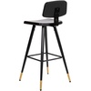 image:imageFlash Furniture Kora Commercial Grade Low Back BarstoolsBlack LeatherSoft UpholsteryBlack Iron FrameIntegrated FootrestGold Tipped LegsSet of 2Black