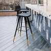 image:imageFlash Furniture Kora Commercial Grade Low Back BarstoolsBlack LeatherSoft UpholsteryBlack Iron FrameIntegrated FootrestGold Tipped LegsSet of 2Black