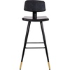 image:imageFlash Furniture Kora Commercial Grade Low Back BarstoolsBlack LeatherSoft UpholsteryBlack Iron FrameIntegrated FootrestGold Tipped LegsSet of 2Black