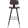 image:imageFlash Furniture Kora Commercial Grade Low Back BarstoolsBlack LeatherSoft UpholsteryBlack Iron FrameIntegrated FootrestGold Tipped LegsSet of 2Brown