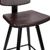 image:imageFlash Furniture Kora Commercial Grade Low Back BarstoolsBlack LeatherSoft UpholsteryBlack Iron FrameIntegrated FootrestGold Tipped LegsSet of 2Brown