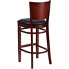 image:imageFlash Furniture Lacey Series Solid Back Walnut Wood Restaurant Barstool Pack of 1Black Vinyl SeatMahogany Wood Frame
