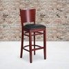 image:imageFlash Furniture Lacey Series Solid Back Walnut Wood Restaurant Barstool Pack of 1Black Vinyl SeatMahogany Wood Frame