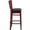 image:imageFlash Furniture Lacey Series Solid Back Walnut Wood Restaurant Barstool Pack of 1Black Vinyl SeatMahogany Wood Frame