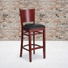 image:imageFlash Furniture Lacey Series Solid Back Walnut Wood Restaurant Barstool Pack of 1Black Vinyl SeatMahogany Wood Frame