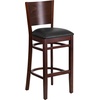 image:imageFlash Furniture Lacey Series Solid Back Walnut Wood Restaurant Barstool Pack of 1Black Vinyl SeatWalnut Wood Frame