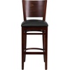 image:imageFlash Furniture Lacey Series Solid Back Walnut Wood Restaurant Barstool Pack of 1Black Vinyl SeatWalnut Wood Frame