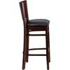 image:imageFlash Furniture Lacey Series Solid Back Walnut Wood Restaurant Barstool Pack of 1Black Vinyl SeatWalnut Wood Frame