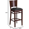 image:imageFlash Furniture Lacey Series Solid Back Walnut Wood Restaurant Barstool Pack of 1Black Vinyl SeatWalnut Wood Frame