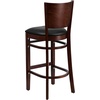 image:imageFlash Furniture Lacey Series Solid Back Walnut Wood Restaurant Barstool Pack of 1Black Vinyl SeatWalnut Wood Frame
