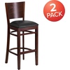 image:imageFlash Furniture Lacey Series Solid Back Walnut Wood Restaurant Barstool Pack of 1Black Vinyl SeatWalnut Wood Frame
