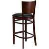 image:imageFlash Furniture Lacey Series Solid Back Walnut Wood Restaurant Barstool Pack of 1Black Vinyl SeatWalnut Wood Frame