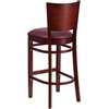 image:imageFlash Furniture Lacey Series Solid Back Walnut Wood Restaurant Barstool Pack of 1Burgundy Vinyl SeatMahogany Wood Frame