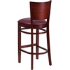 image:imageFlash Furniture Lacey Series Solid Back Walnut Wood Restaurant Barstool Pack of 1Burgundy Vinyl SeatMahogany Wood Frame