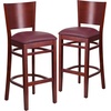 image:imageFlash Furniture Lacey Series Solid Back Walnut Wood Restaurant Barstool Pack of 1Burgundy Vinyl SeatMahogany Wood Frame