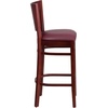 image:imageFlash Furniture Lacey Series Solid Back Walnut Wood Restaurant Barstool Pack of 1Burgundy Vinyl SeatMahogany Wood Frame