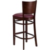 image:imageFlash Furniture Lacey Series Solid Back Walnut Wood Restaurant Barstool Pack of 1Burgundy Vinyl SeatWalnut Wood Frame