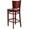 image:imageFlash Furniture Lacey Series Solid Back Walnut Wood Restaurant Barstool Pack of 1Mahogany Wood SeatMahogany Wood Frame
