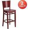 image:imageFlash Furniture Lacey Series Solid Back Walnut Wood Restaurant Barstool Pack of 1Mahogany Wood SeatMahogany Wood Frame