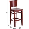 image:imageFlash Furniture Lacey Series Solid Back Walnut Wood Restaurant Barstool Pack of 1Mahogany Wood SeatMahogany Wood Frame