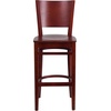 image:imageFlash Furniture Lacey Series Solid Back Walnut Wood Restaurant Barstool Pack of 1Mahogany Wood SeatMahogany Wood Frame