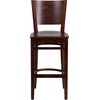 image:imageFlash Furniture Lacey Series Solid Back Walnut Wood Restaurant Barstool Pack of 1Walnut Wood SeatWalnut Wood Frame