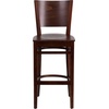 image:imageFlash Furniture Lacey Series Solid Back Walnut Wood Restaurant Barstool Pack of 1Walnut Wood SeatWalnut Wood Frame
