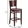 image:imageFlash Furniture Lacey Series Solid Back Walnut Wood Restaurant Barstool Pack of 1Walnut Wood SeatWalnut Wood Frame