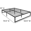 image:imageFlash Furniture Lana 14 Inch Metal Platform Bed Frame  No Box Spring Needed with Steel Slat Support and Quick Lock Functionality TwinFull