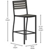 image:imageFlash Furniture Lark Commercial Grade Bar Height Stool AllWeather Outdoor Bar Stool with Faux Wood Poly Resin Slats and Aluminum Frame TeakGray Wash
