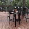 image:imageFlash Furniture Lark Commercial Grade Bar Height Stool AllWeather Outdoor Bar Stool with Faux Wood Poly Resin Slats and Aluminum Frame TeakGray Wash