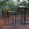 image:imageFlash Furniture Lark Commercial Grade Bar Height Stool AllWeather Outdoor Bar Stool with Faux Wood Poly Resin Slats and Aluminum Frame TeakGray Wash