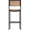 image:imageFlash Furniture Lark Commercial Grade Bar Height Stool AllWeather Outdoor Bar Stool with Faux Wood Poly Resin Slats and Aluminum Frame TeakTeak
