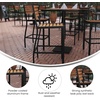 image:imageFlash Furniture Lark Commercial Grade Bar Height Stool AllWeather Outdoor Bar Stool with Faux Wood Poly Resin Slats and Aluminum Frame TeakTeak