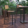 image:imageFlash Furniture Lark Commercial Grade Bar Height Stool AllWeather Outdoor Bar Stool with Faux Wood Poly Resin Slats and Aluminum Frame TeakTeak