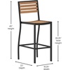 image:imageFlash Furniture Lark Commercial Grade Bar Height Stool AllWeather Outdoor Bar Stool with Faux Wood Poly Resin Slats and Aluminum Frame TeakTeak