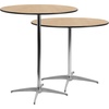 image:imageFlash Furniture Lars Black 24 Round Wood Cocktail Table with 30 and 42 ColumnsNatural