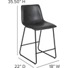 image:imageFlash Furniture LeatherSoft Counter Height Stools Gray 2Pieces 2ETER1834524GY